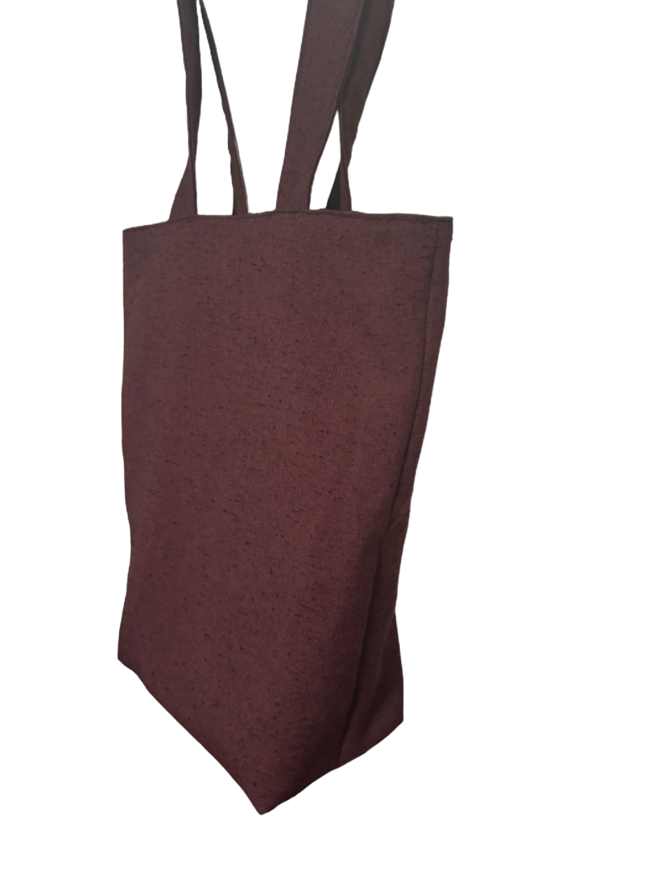 Maroon and black fleck cotton tote