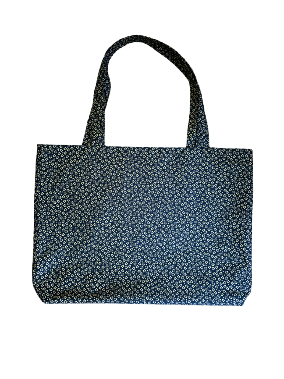 Blue and Brown Sakura Cotton Tote Bag Large Size